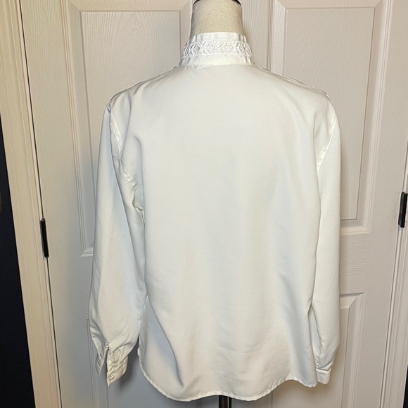 Vintage Susan Hutton Edwardian Style Ivory Long Sleeve Button Down Floral Lace - Picture 4 of 7